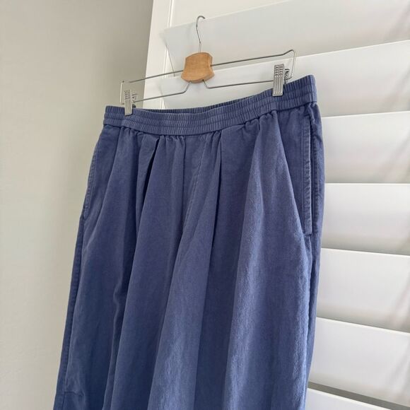 COS Men's Wide-leg Chambray Linen/Cotton French Blue Trousers Sz L - Picture 14 of 16